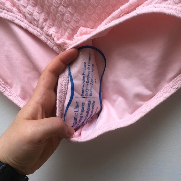 Kate Spade Pink Marina Piccola  textured Scalloped Bikini Size Large strapless - Picture 15 of 16